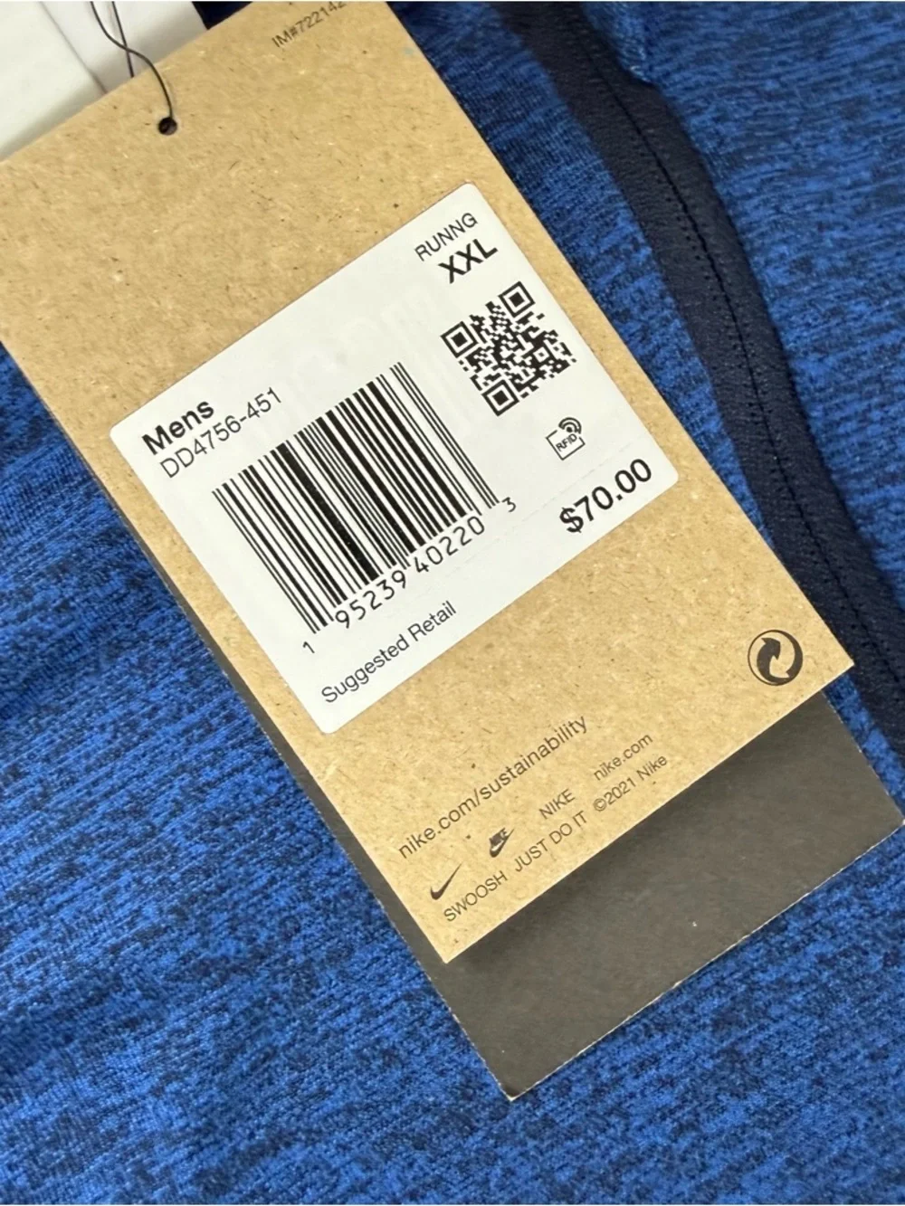 Nike Dri-FIT Element 1/4 Zip Mens XXL Running Blue DD4756 451 Long Sleeve NWT